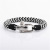 Best Seller in Europe and America Personality Titanium Steel Bow Buckle Bracelet High Quality Stainless Steel U-Shaped Extended Buckle Cotton String Bracelet for Men