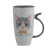 Customizable Cartoon Animal Large Capacity Ceramic Mug Cover with Handle Cat Cup