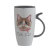 Customizable Cartoon Animal Large Capacity Ceramic Mug Cover with Handle Cat Cup