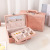 New Pu Portable Jewelry Box Double Deck Compartment Jewelry Box Earrings Ear Stud and Ring Jewelry Storage Box