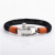 Best Seller in Europe and America Personality Titanium Steel Bow Buckle Bracelet High Quality Stainless Steel U-Shaped Extended Buckle Cotton String Bracelet for Men