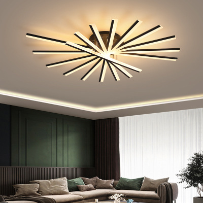Nordic Home Elegant Light Luxury Ceiling Lamp Rectangular Line Led Modern Simple and Stylish Personality Study Lamp