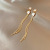 Dongdaemun Fashion Simple Tassel Earrings Female Online Influencer Personality Diamond Stud Earrings Ins Style Temperament Opal Earrings