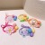 Cute Cartoon Hair Band Three Colorful Beads Candy-Colored Flowers Hairtie High Elastic New Rubber Band for Women