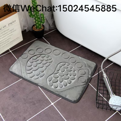 Flannel Embossed Sponge Floor Mat Household Mat Floor Mat Bedroom Carpet Doorway Doormat Bathroom Water-Absorbing Non-Slip Mat