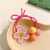 Cute Cartoon Hair Band Three Colorful Beads Candy-Colored Flowers Hairtie High Elastic New Rubber Band for Women