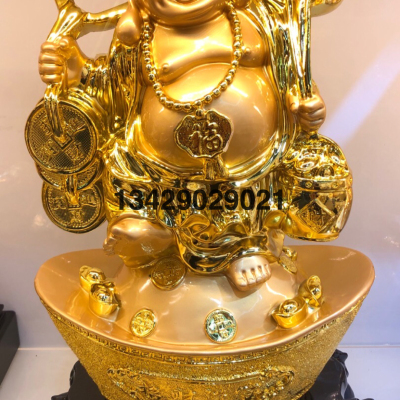 Laughing Buddha. Ingot Buddha. Resin Process Electroplating Buddha