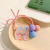 Cute Cartoon Hair Band Three Colorful Beads Candy-Colored Flowers Hairtie High Elastic New Rubber Band for Women