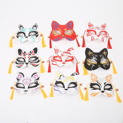 Japanese Style Cat Mask Cartoon Animation Boys and Girls Party Ball Supplies PVC Two-Faced Cat Fox Mask