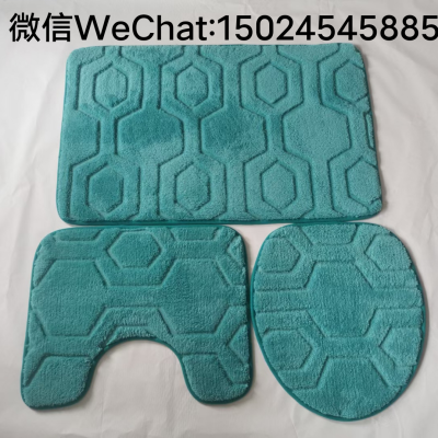 Plush Mats Toilet Three-Piece Carpet Bathroom Water-Absorbing Non-Slip Mat Household Mat Bath Foot Mat Factory Direct Sales