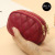 First Layer Cowhide Rhombus Small Clutch Wallet Keychain Coin Bag Storage Bag Double Layer Zipper Genuine Leather Coin Purse Female