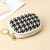 New Cowhide Mini Wallet Double Zipper Fashion Special-Interest High Sense Ins Houndrs Thooth Genuine Leather Coin Purse Women