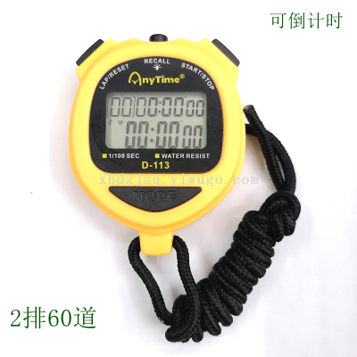 Double Row 60 Channels Memory Multifunctional Luminous Temperature Stopwatch Student Sports Referee Competition Timer