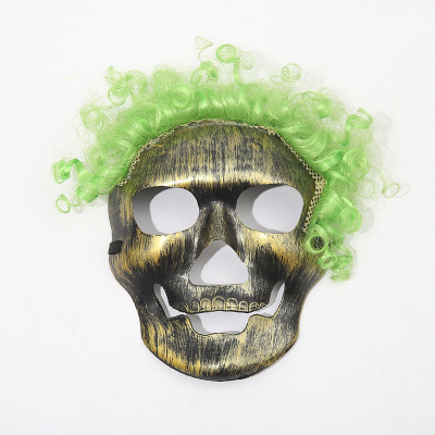 Halloween Skull Mask New Wig Cosplay Prop Party Supplies Factory Direct Sales Horror Mask