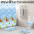 Flannel Printed Mat Set Four-Piece Set Toilet Seat Cover Pad + Shower Curtain Bathroom Water-Absorbing Non-Slip Mat Factory Direct Sales