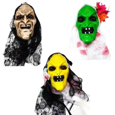 Halloween Witch Mask Head Yarn Strip Flower Wig New Cross-Border Ghost Festival Ball Party Supplies Horror Mask
