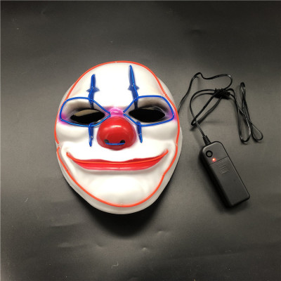 Halloween Payday2 Clown Luminous Mask Factory Direct Sales Dance Party Supplies Luminescent Light Horror Mask