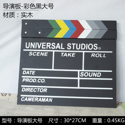 Wooden Director Board English Chinese New Shooting Video Movie City Clapperboard Meridian Pat Photography Decoration