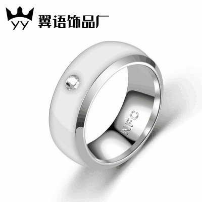 NFC Ring European and American Fashion Mobile Phone Smart Tag Access Control Stainless Steel Ring Factory Wholesale