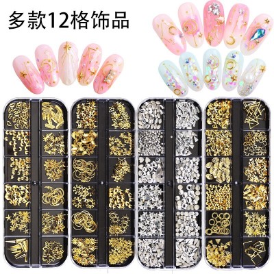 Ornament Full Set of Special-Shaped Rivet Alloy Diamond Colorful Pearl Horse Eye Sequins Nail Beauty Nail Jewelry Beauty