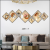 Special-Shaped Seven-Combination Living Room Sofa Background Wall Aluminum Alloy Baked Porcelain with Spot Drill Modern Light Luxury Decorative Painting