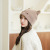 Knitted Woolen Cap Women's Autumn and Winter Japanese Style Cartoon Cute Rabbit Ears Hat Korean Style Pile Heap Cap Thermal Head Cover Beanie Hat