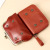 2022 New First Layer Oil Wax Cowhide Retro Clipped Button Wallet Niche Integrated Detachable Card Holder Coin Purse Genuine Leather