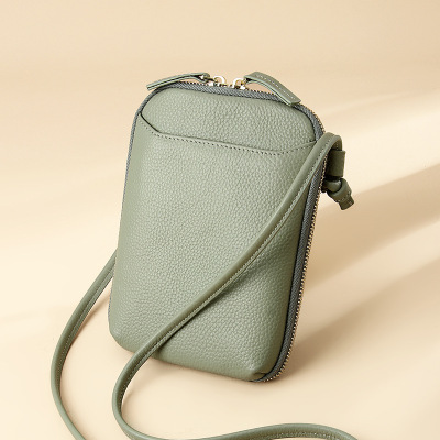 Foreign Trade Bag for Women 2022 New Special-Interest Design Genuine Leather Women's Bag Simple Shoulder Crossbody Small Bag Mobile Phone Bag Mini