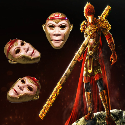 Monkey King Luminous Mask Cartoon Anime Performance Adult and Children Supplies Wholesale Journey to the West Monkey King Mask