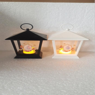 Ramadan Square Light Cable Monochrome Printing/Heart-Shaped Top Lantern Storm Lantern