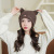 Knitted Woolen Cap Women's Autumn and Winter Japanese Style Cartoon Cute Rabbit Ears Hat Korean Style Pile Heap Cap Thermal Head Cover Beanie Hat