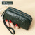 New Fashion Long Clutch Women's First Layer Cowhide Embossed Mother Clutch Leather Triple Zipper Long Wallet