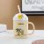 Cartoon Authorization Bilus Ceramic Cup Food Grade Soft Silicone Cup With Straw