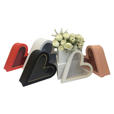 Special-Shaped Heart-Shaped Set Three Flower Gift Box Hand Gift Box Flower Box Birthday Gift Box
