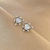 Sterling Silver Needle Simple Small Ear Studs Internet Celebrity Ins Trendy Heart-Shaped Earrings Cold Style Blue Crystal Diamond Earrings