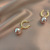 French Pearl Earrings Retro Hong Kong Style Women's Metal Earrings 2022 New Trendy Ear Stud Earring High Sense Ear Clip