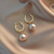 French Pearl Earrings Retro Hong Kong Style Women's Metal Earrings 2022 New Trendy Ear Stud Earring High Sense Ear Clip