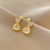 Niche Design Love Heart Earrings Women's Ins Trendy Opal Diamond Stud Earrings Small and Personalized Vintage Ear Jewelry