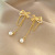 925 Silver Needle Pearl Bowknot Tassel Earrings Korean Sweet Temperamental Earrings Indie Design Fashion Earrings