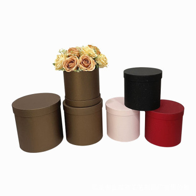 Round Barrel Sets of Glitter Paper Three Flower Gift Box Hand Gift Box Flower Box Flower Pot Birthday Gift Box