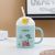 Cartoon Authorization Bilus Ceramic Cup Food Grade Soft Silicone Cup With Straw