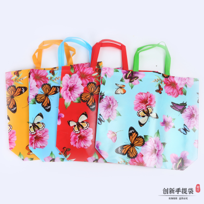 Non-Woven Bags Customization Printable Logo Spot Film Covering Shopping Bags Gift Handbag Portable Non-Woven Bag
