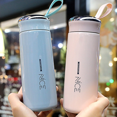 Ness Creative Fashion Heat Insulation Double Glass Water Cup Simple Handy Cup Holiday Gift Advertising Cup Printed Logo