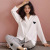 2022 New Long Sleeve Pajamas Women's Spring and Autumn Cotton Classic Style Korean Style Home Wear Can Be Worn outside Ins Style Suit