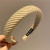 Vintage Milk Coffee Color Wool Knitted Headband Large Intestine Ring Women's Washing Face Hair Band Early Autumn Hair Band All-Match out Headband