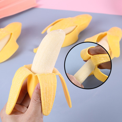 Decompression Banana Compressable Musical Toy Simulation Useful Tool for Pressure Reduction Slow Rebound Gift Children's Night Market Vent Toy