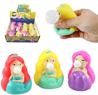 Cross-Border Hot Sale Children's Decompression Squeezing Toy Mermaid Bubble Series Toys Squeeze Vent Decompression Artifact