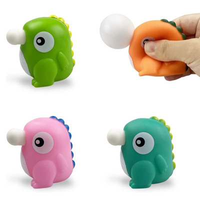 Cute Bubble Duck Decompression Toy Vinyl Bubble Blowing Dinosaur Vent Useful Tool for Pressure Reduction Animal Squeezing Toy