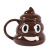 Creative Cute Stool Ceramic Water Cup Funny Poop with Lid Spoof Trick People Gift Poop Cartoon Public