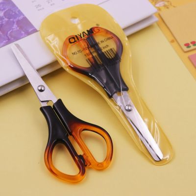 Double Color Scissors Amber Scissors 5-Inch round Head Student Scissors DIY Art Scissors Stainless Steel Multifunctional Office Scissors